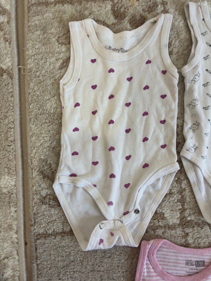 Kız Bebek Kolsuz Örme Çıtçıtlı Body 3 lü tekli 95 - Görsel 4
