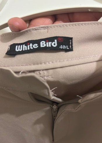 Bej Regular Fit Midi Kadın Kumaş Pantolon gül kurusu rengi - Görsel 4