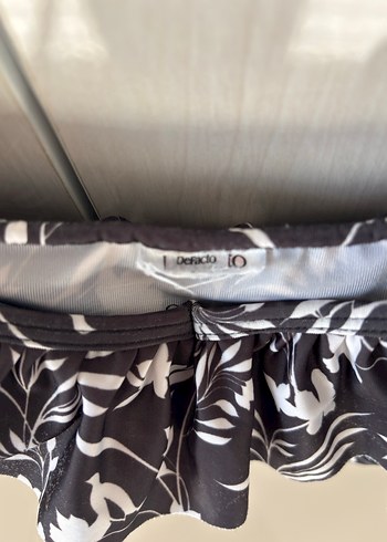 Fırfırlı Siyah Desenli Midi Mayo - Görsel 3