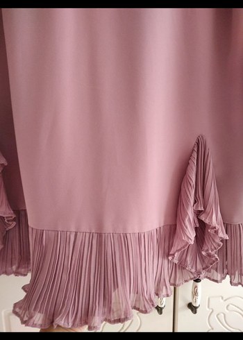 Pembe Uzun Kollu Fırfırlı Kadın Tunik - Görsel 4