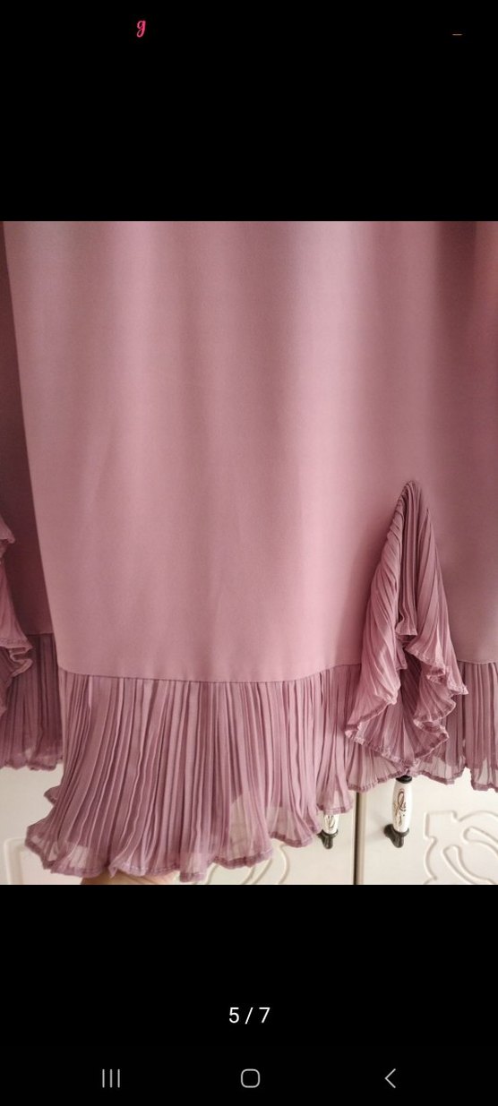 Pembe Uzun Kollu Fırfırlı Kadın Tunik - Görsel 4