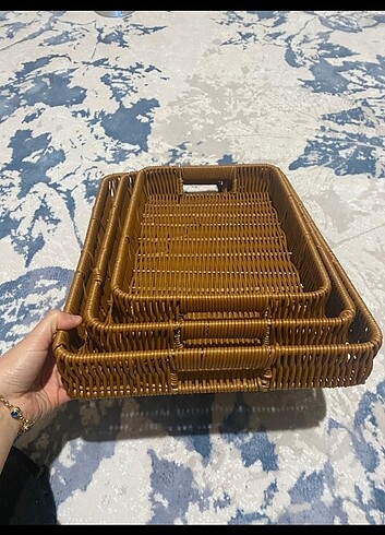 Hasır Üçlü Tepsi  - Görsel 3