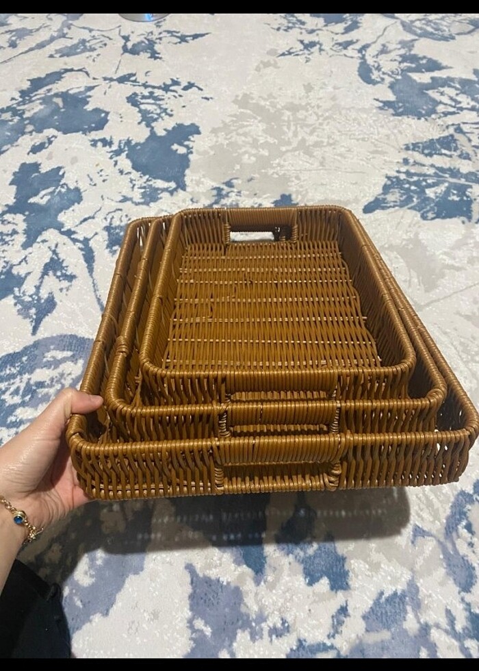 Hasır Üçlü Tepsi  - Görsel 3