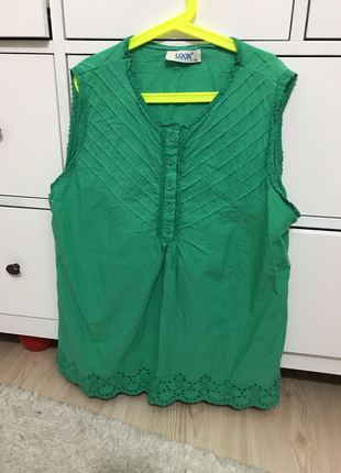 yeşil işlemeli bluz