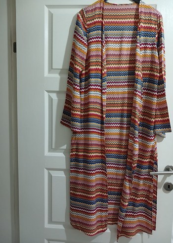 Çok Renkli Uzun Kadın kimono - Görsel 2