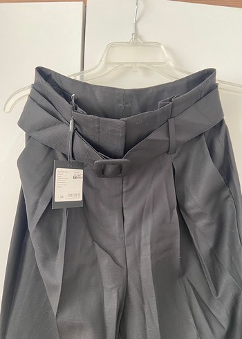 Network Kemerli Siyah Kadın Kumaş Pantolon - Görsel 2