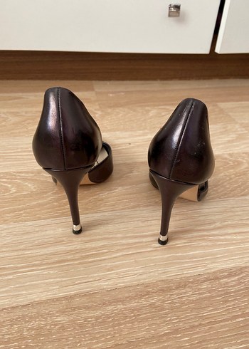 Zara Siyah Deri Stiletto Topuklu Kadın Ayakkabı - Görsel 3