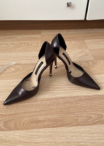 Zara Siyah Deri Stiletto Topuklu Kadın Ayakkabı - Görsel 6