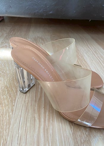 Zara Bej Şeffaf Bantlı Kadın Terlik - Görsel 2