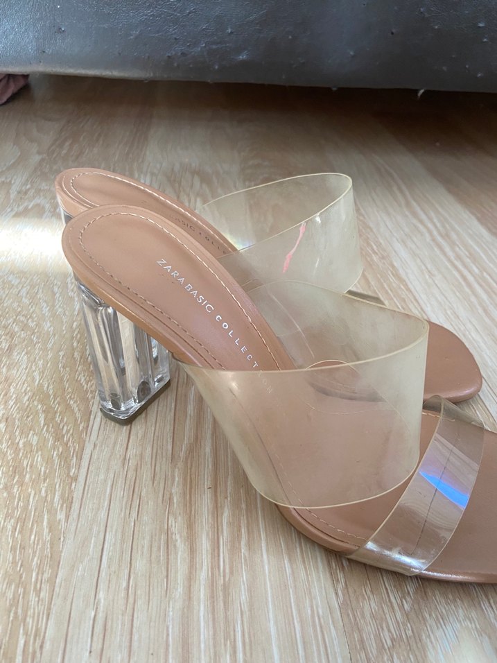 Zara Bej Şeffaf Bantlı Kadın Terlik - Görsel 2