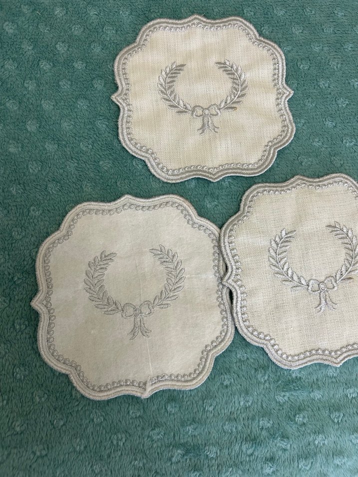 Nakışlı Modern Klasik Kahve yanı peçete - Görsel 2