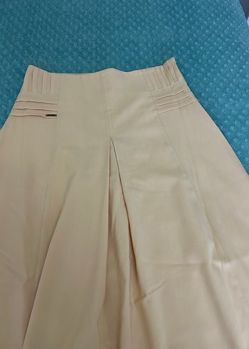 Limon sarısı Kadın Piliseli Uzun Etek - Görsel 2