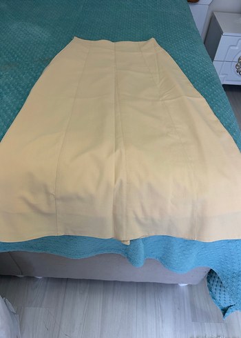 Limon sarısı Kadın Piliseli Uzun Etek - Görsel 7