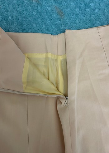 Limon sarısı Kadın Piliseli Uzun Etek - Görsel 4