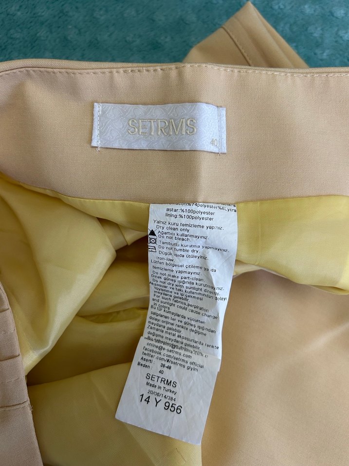 Limon sarısı Kadın Piliseli Uzun Etek - Görsel 5