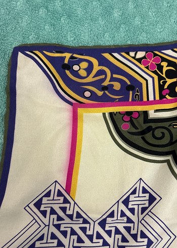 Kadın Çok Renkli İpek Şal - Görsel 4