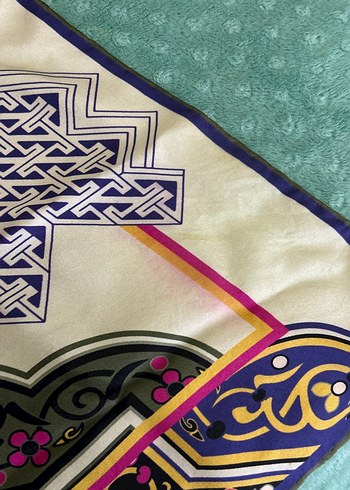 Kadın Çok Renkli İpek Şal - Görsel 3