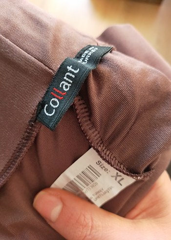 Tarçın rengi, parlak Kadın Tayt - Görsel 4