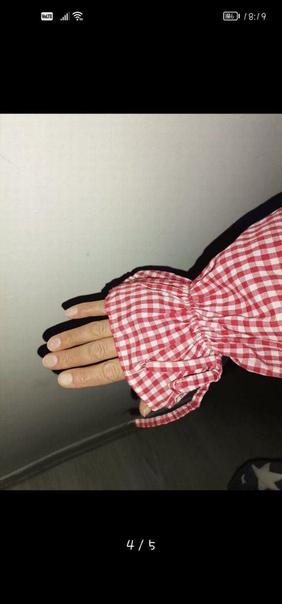 Kızlar İçin Kırmızı Kareli Fırfırlı Bolero - Görsel 3