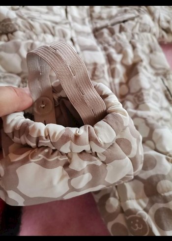 Düğmeli Bebek  Tulumu Gri-Beyaz - Görsel 6