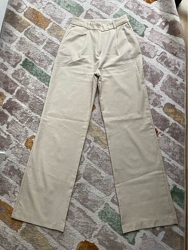 Trendyolmilla wide leg bej kumaş pantolon