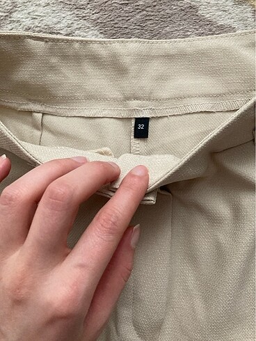 32 Beden camel Renk Trendyolmilla wide leg bej kumaş pantolon
