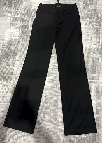 American Vintage Dusuk Bel Cift Dugmeli Siyah Kumas Pantolon