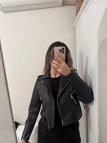 l Beden siyah Renk Siyah deri ceket