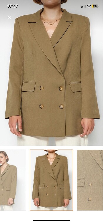 s Beden haki Renk Trendyolmilla blazer ceket