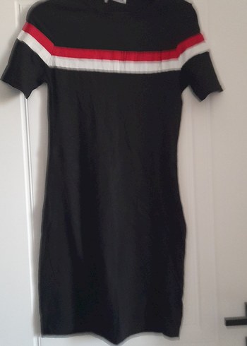 Siyah Çizgili Mini Elbise - Görsel 3