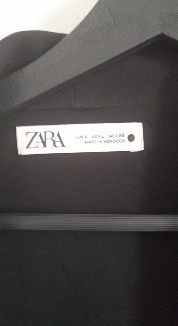 Siyah kendinden kemerli ceket - Görsel 4