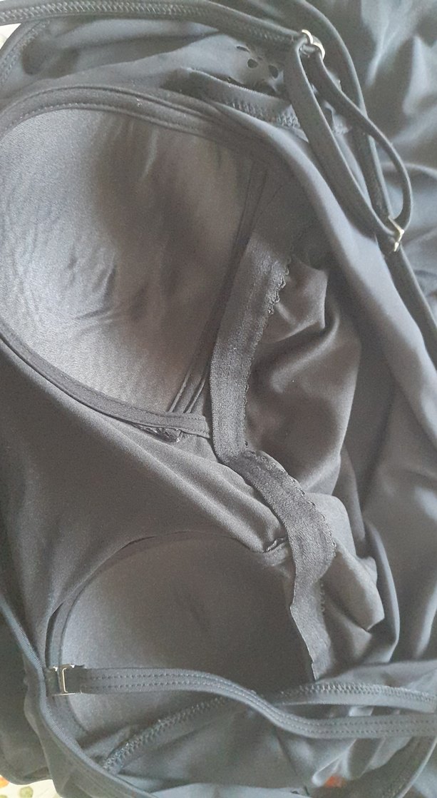 Siyah Fırfırlı Strappy Kadın Mayo - Görsel 3