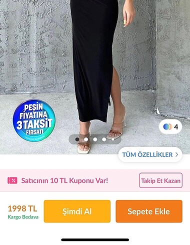 l Beden Siyah sandy kumaş elbise