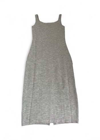 Zara Gri Uzun Basic Elbise