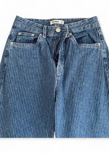 32 Beden mavi Renk Pull & Bear Kadın Mavi Denim Pantolon