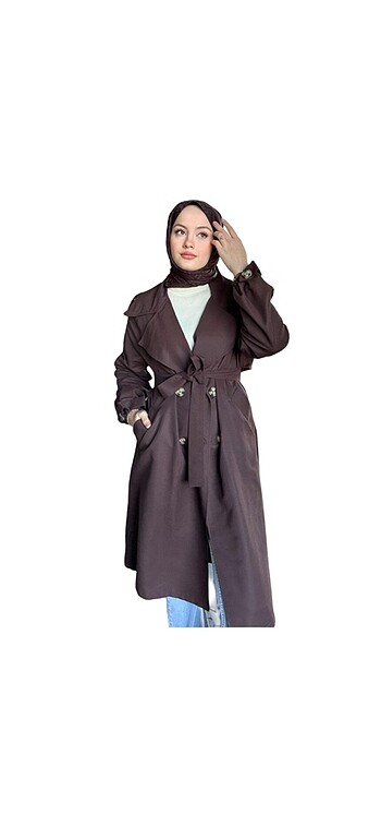 universal Beden Kol düğmeli Trençkot