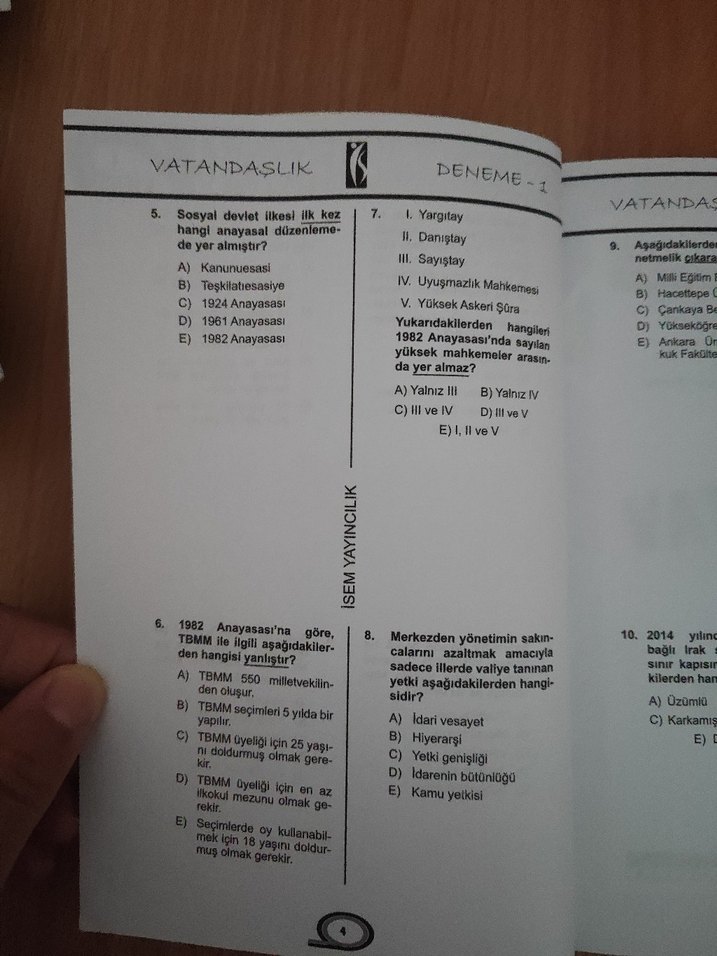 KPSS Anayasa Vatandaşlık Bilgisi 44 Deneme Kitabı - Görsel 3