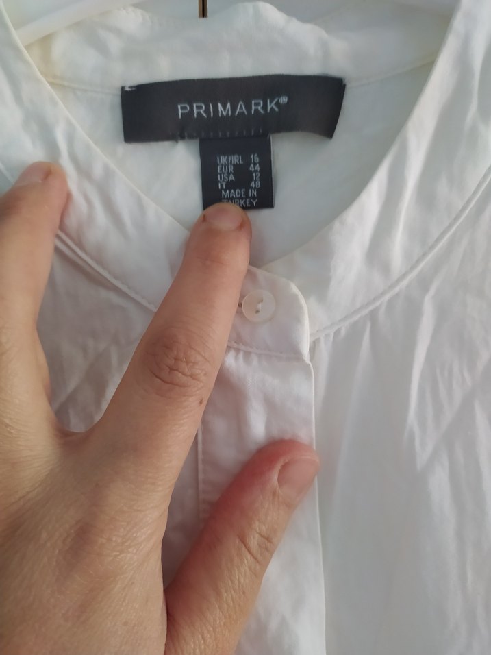 Beyaz Midi Hamile Keten Kaban - Görsel 2