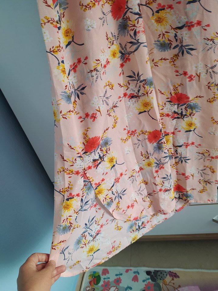 Uzun Kollu Pembe Bohem Uzun Elbise - Görsel 2