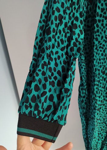 Kadın Yeşil Uzun Salaş Elbise - Görsel 4