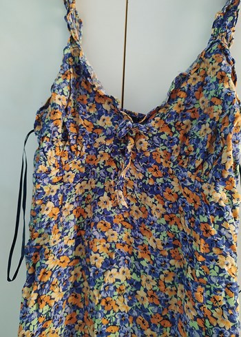 Bohem Çok Renkli Uzun Askılı Elbise - Görsel 2