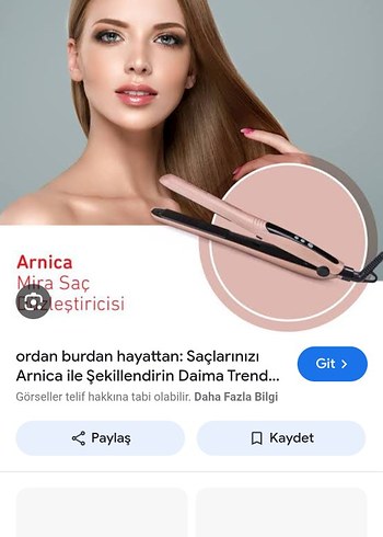 Pembe Arnica Mira Saç Düzleştirici - Görsel 2