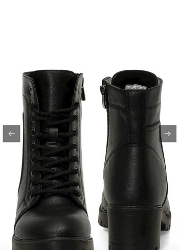 Siyah Bağcıklı Blok Topuk Kadın Bot - Görsel 7