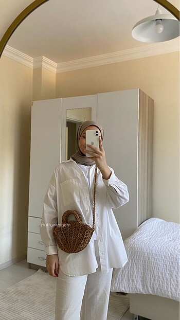 Beden camel Renk Hasır Midye Yazlık Çanta