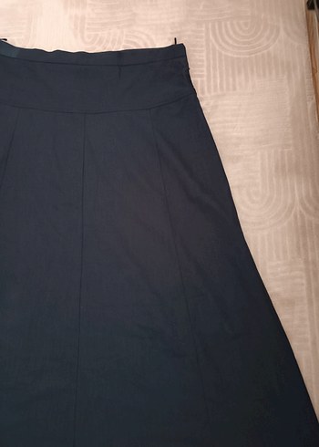 l Beden mavi Renk Drapeli Lacivert Uzun Kadın Etek