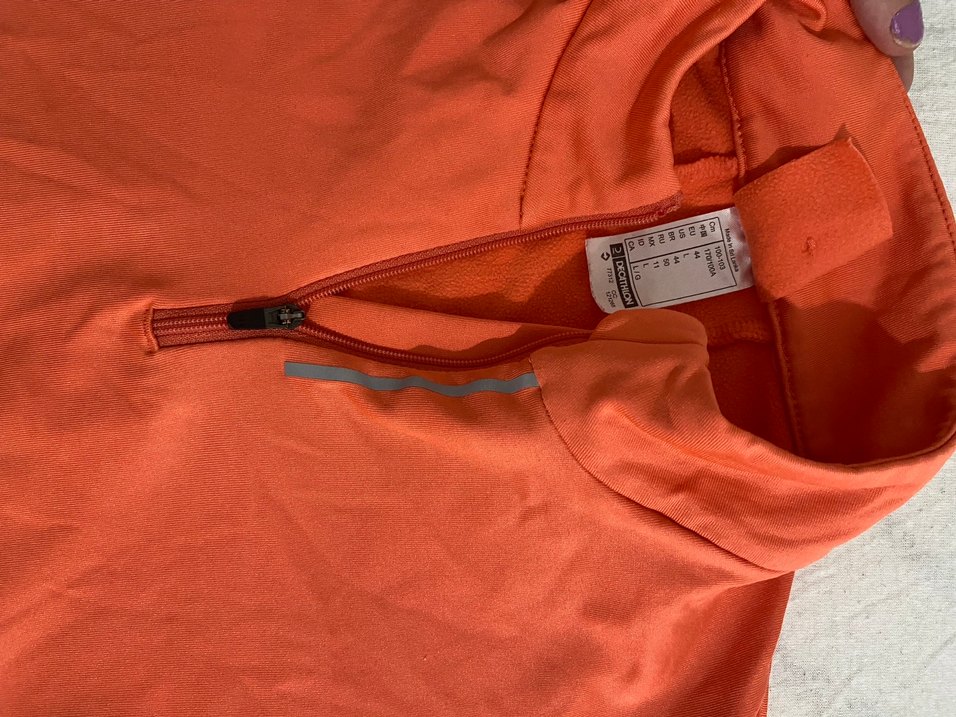 Turuncu Yarım Fermuarlı Yüksek Yakalı Spor Üst - Görsel 2