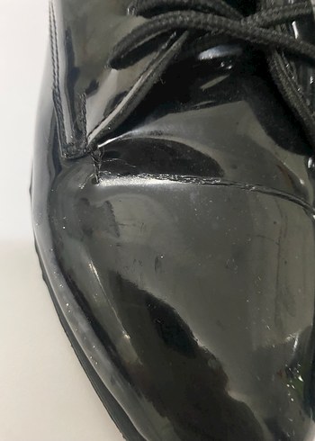 Ugg Siyah Parlak Rugan Bağcıklı Stiletto Topuklu Bot