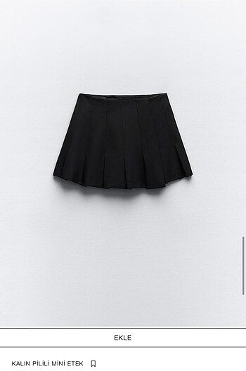 Zara Zara Kalın Pilili Mini Etek