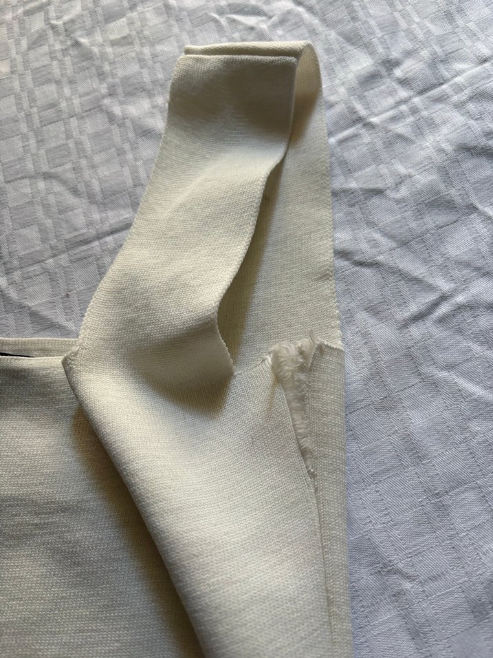 Beyaz Keten Straplez Kadın crop - Görsel 2