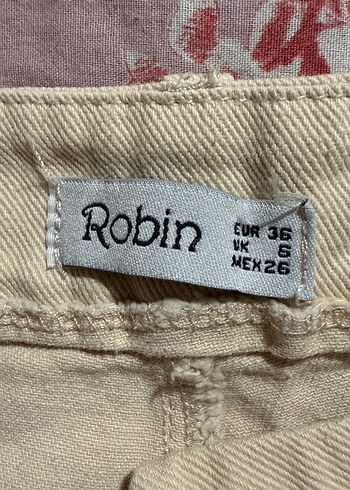 Bej-Krem Robin Marka Baggy Kadın Kot Pantolon - Görsel 3